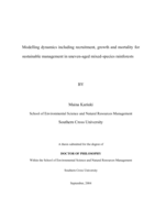 Modelling dynamics including recruitment, growth and mortality for sustainable management in uneven-aged mixed-species rainforests