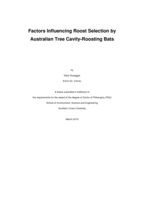 Factors influencing roost selection by Australian tree cavity-roosting bats