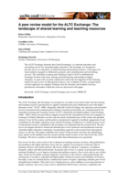 A peer review model for the ALTC Exchange: contributing to the landscape of shared learning and teaching resources