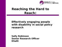 Reaching the hard to reach: effectively engaging people with disability in social policy research