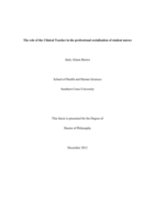 The role of the clinical teacher in the professional socialisation of student nurses