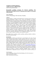 Responsible gambling strategies for Internet gambling: the theoretical and empirical base of using pop-up messages to encourage self-awareness