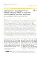 Clinical exercise physiology students learning with older adults: an innovative simulation-based education programme