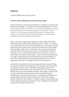 Editorial: Evidence-based midwifery and power/knowledge
