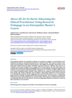 Above all, do no harm: educating the ethical practitioner using research pedagogy in an osteopathic master’s course