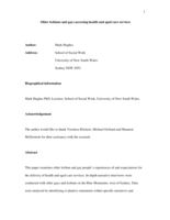 Older lesbians and gays accessing health and aged-care services