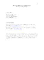 Promoting reflective practice with older people: learning and teaching strategies