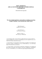 The role of global epistemic communities in enabling accounting change creating a more business like public sector