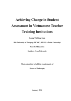Achieving change in student assessment in Vietnamese teacher training institutions