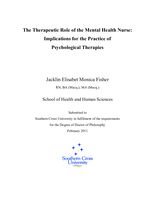 The therapeutic role of the mental health nurse: implications for the practice of psychological therapies