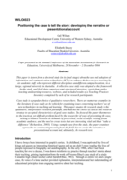 Positioning the case to tell the story: developing the narrative or presentational account