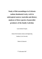 Study of fish assemblages in <em>Ecklonia radiata</em> dominated rock reefs in subtropical eastern Australia and dietary analyses of three species of generalist predators of the family Labridae