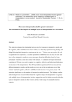 Does more interpretation lead to greater outcomes? an assessment of the impacts of multiple layers of interpretation in a zoo context