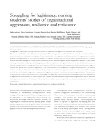 Struggling for legitimacy: nursing students' stories of organisational aggression, resilience and resistance