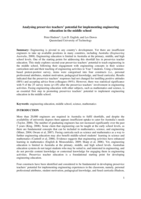 Analysing preservice teachers' potential for implementing engineering education in the middle school