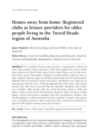 Homes away from home: registered clubs as leisure providers for older people living in the Tweed Heads region of Australia