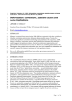 Deforestation: correlations, possible causes and some implications
