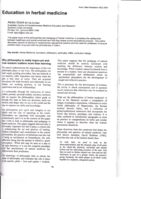 Education in herbal medicine