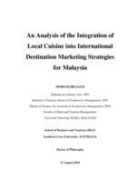 An analysis of the integration of local cuisine into international destination marketing strategies for Malaysia