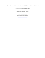 Human resource development and female middle managers in Australian universities