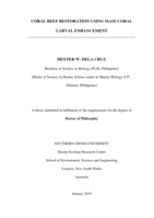 Coral reef restoration using mass coral larval enhancement