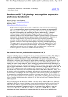 Teachers and ICT: exploring a metacognitive approach to professional development