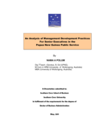 An analysis of management development practices for senior executives in the Papua New Guinea public service