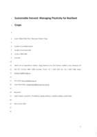 Sustainable harvest: managing plasticity for resilient crops