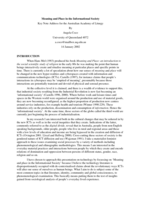 Meaning and place in the informational society