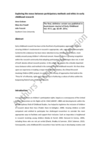 Exploring the nexus between participatory methods and ethics in early childhood research