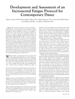 Development and assessment of an incremental fatigue protocol for contemporary dance