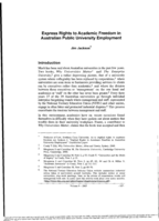 Express rights to academic freedom in Australian public university employment