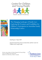 The changing landscape of family law: exploring the promises and possibilities for children’s participation in Australian family relationship centres