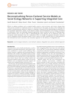 Reconceptualising person-centered service models as social ecology networks in supporting integrated care