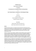 The collaborative push: pushing beyond rhetoric and gaining evidence