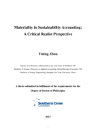 Materiality in sustainability accounting : a critical realist perspective