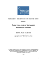 Retailers’ perceptions of product brand equity : an empirical study of Vietnamese independent grocers