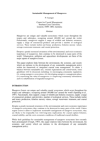 Sustainable management of mangroves