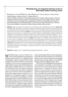 Whistleblowing: an integrative literature review of data-based studies involving nurses