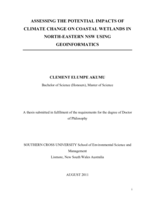 Assessing the potential impacts of climate change on coastal wetlands in North-Eastern NSW using geoinformatics
