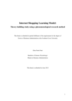 Internet shopping learning model : theory building study using a phenomenological research method