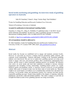 Social media marketing and gambling: an interview study of gambling operators in Australia