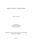 Inhibition & mental effort: a moderation hypothesis