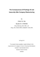 The consequences of feelings of job insecurity after company restructuring