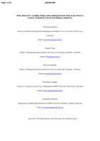 What about me? avoiding fatigue and gaining personal time in the work to leisure transition in work-life balance initiatives