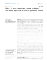 Effects of person-centered care on residents and staff in aged-care facilities: a systematic review