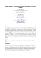 Scales measuring characteristics of small business information systems