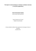 The impact of social exchange on volunteer's workplace outcomes in non-profit organisations