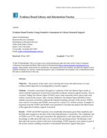 Evidence based practice using formative assessment in library research support