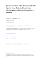 Species boundaries within the Acropora humilis species group (Cnidaria; Scleractinia): a morphological and molecular interpretation of evolution